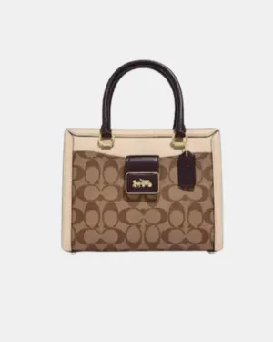 Coach Grace Carryall In Signature Canvas Khaki