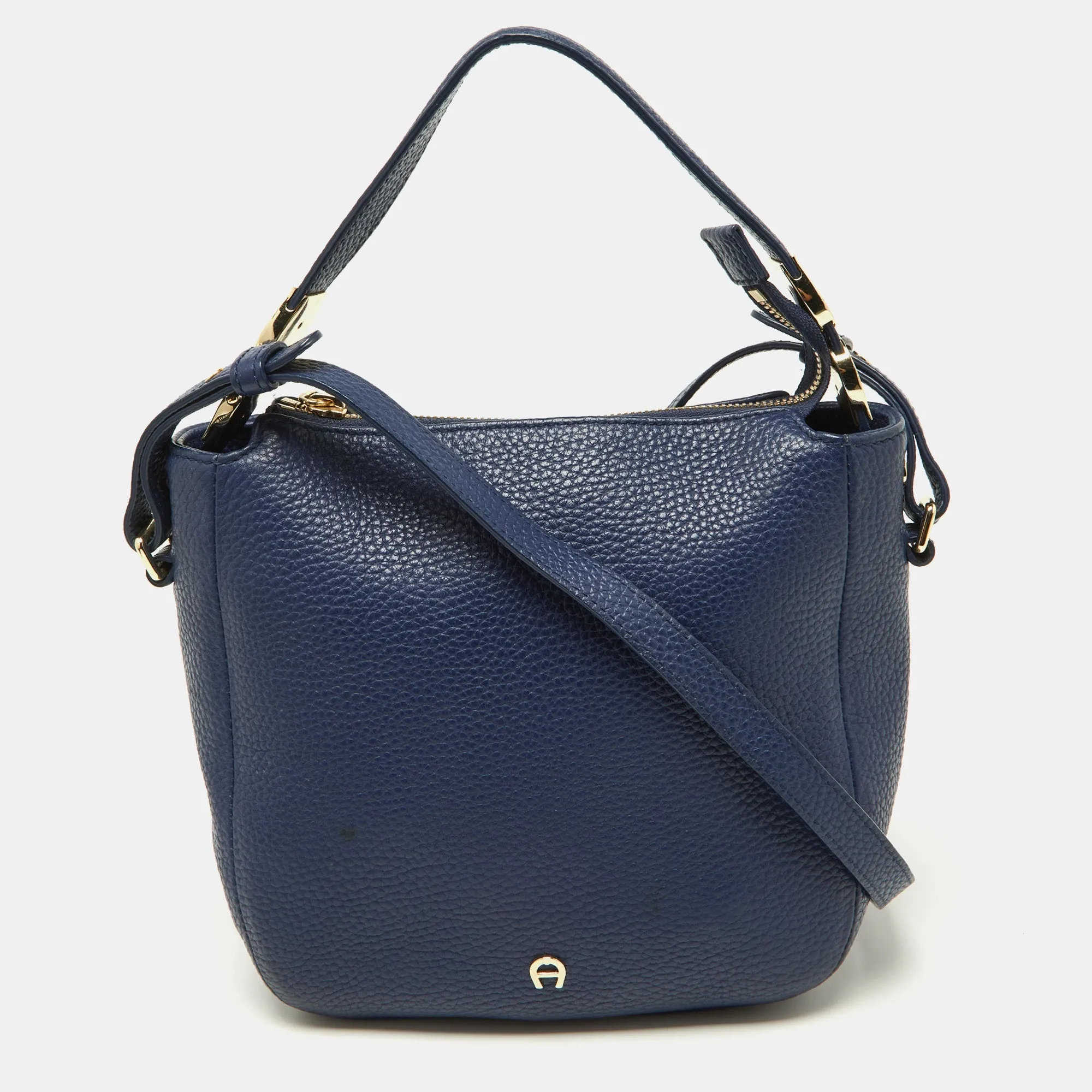 AIGNER Blue Leather Crossbody Bag