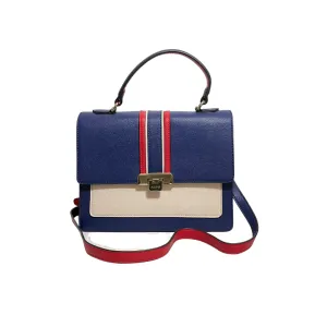 ALDO Blue Tri-colour Top-Handle Satchel | Pre Loved |