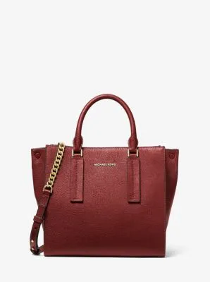 Alessa Medium Pebbled Leather Satchel