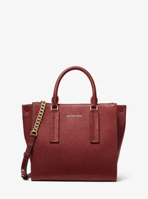 Alessa Medium Pebbled Leather Satchel