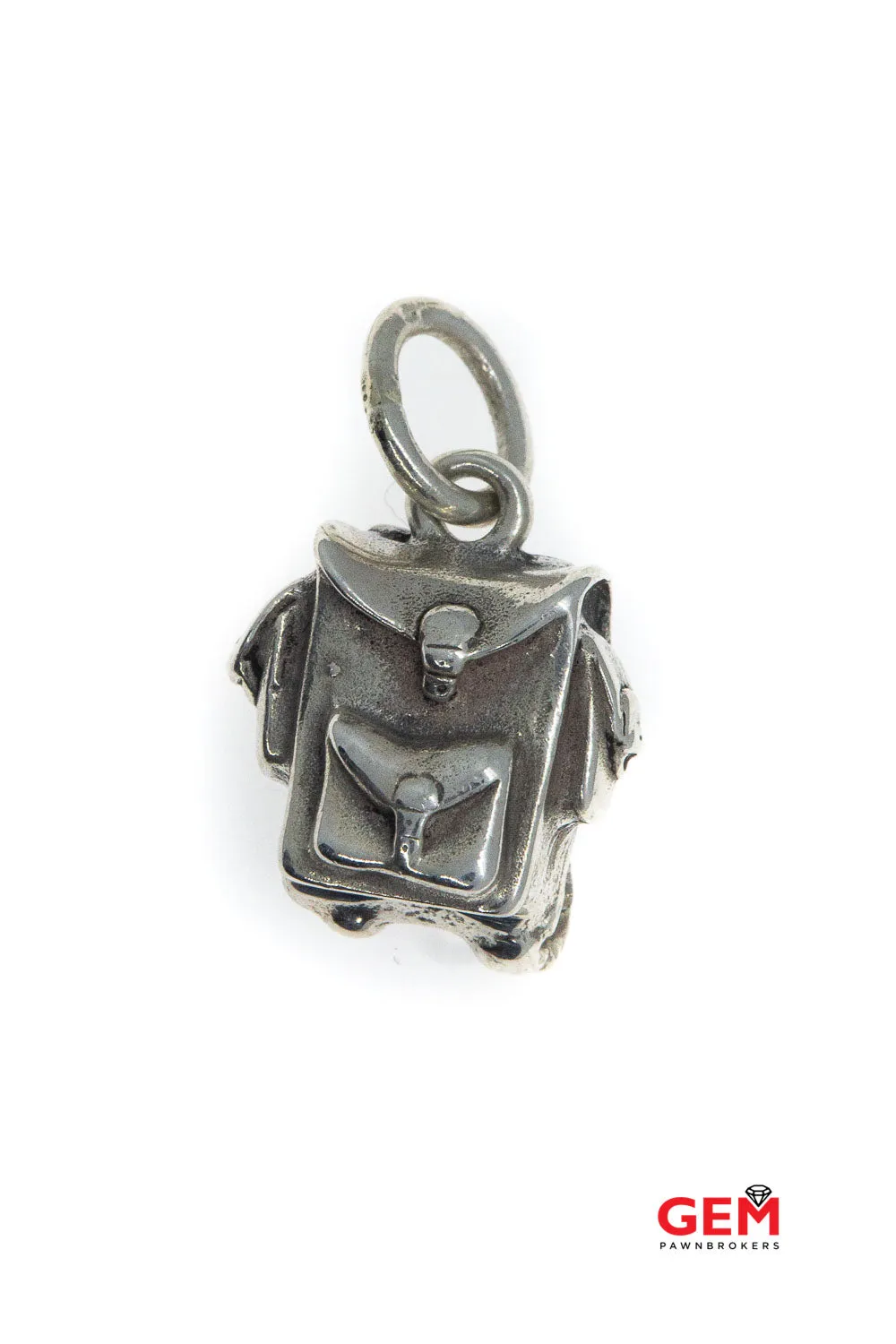 Ambrosi Cellini Knapsack Canvas Backpack Book Bag Charm Solid 925 Sterling Silver Designer Pendant