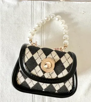 Argyle Pearl Handle Bag