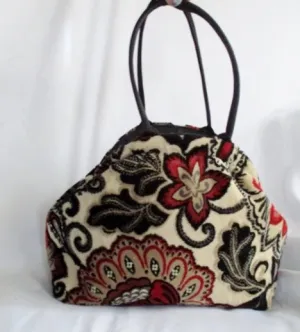 ATENTI USA Carpet TAPESTRY KILIM Tote Bag Bowler Satchel Purse FLORAL