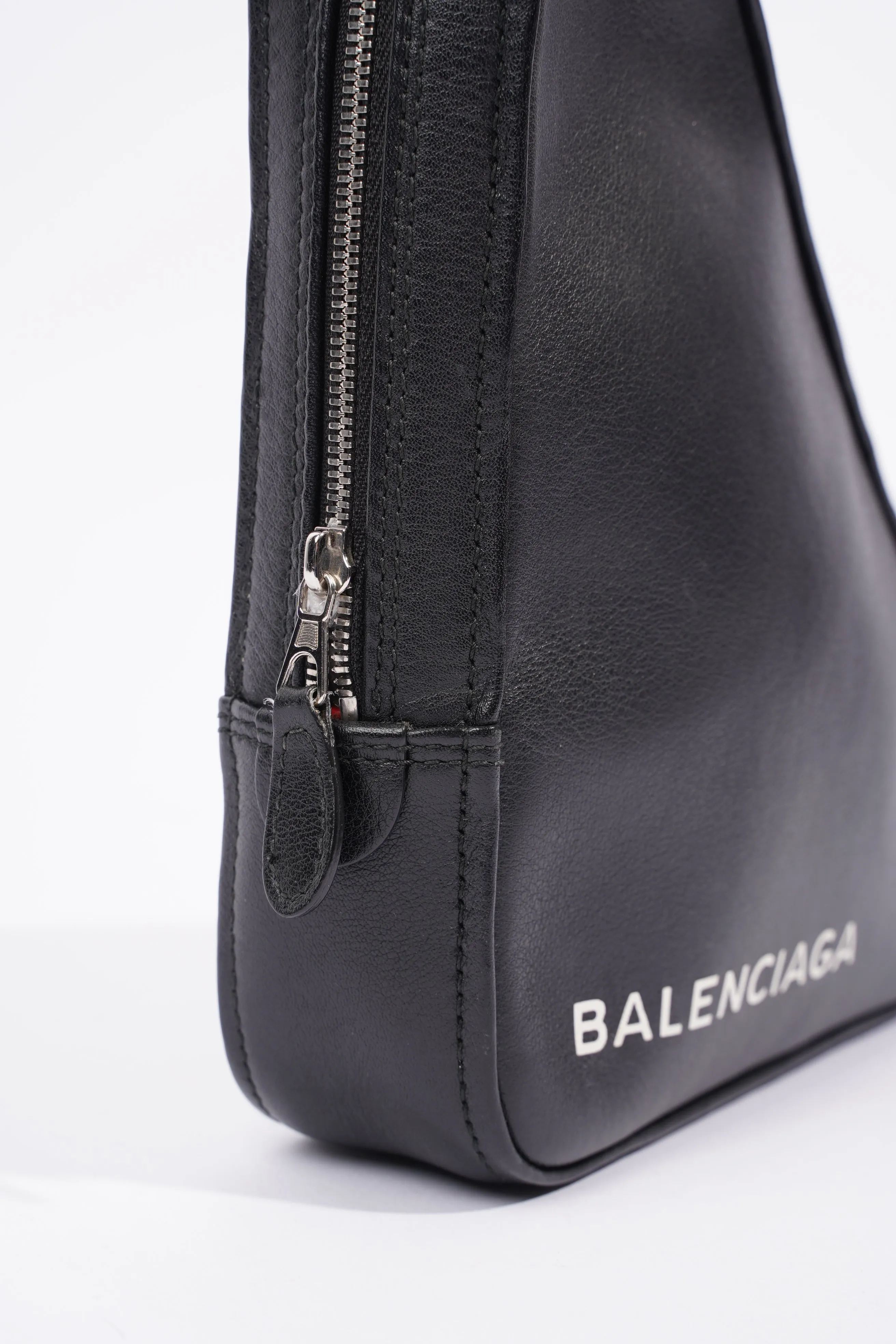 Balenciaga Triangle Pouch Black Leather Medium