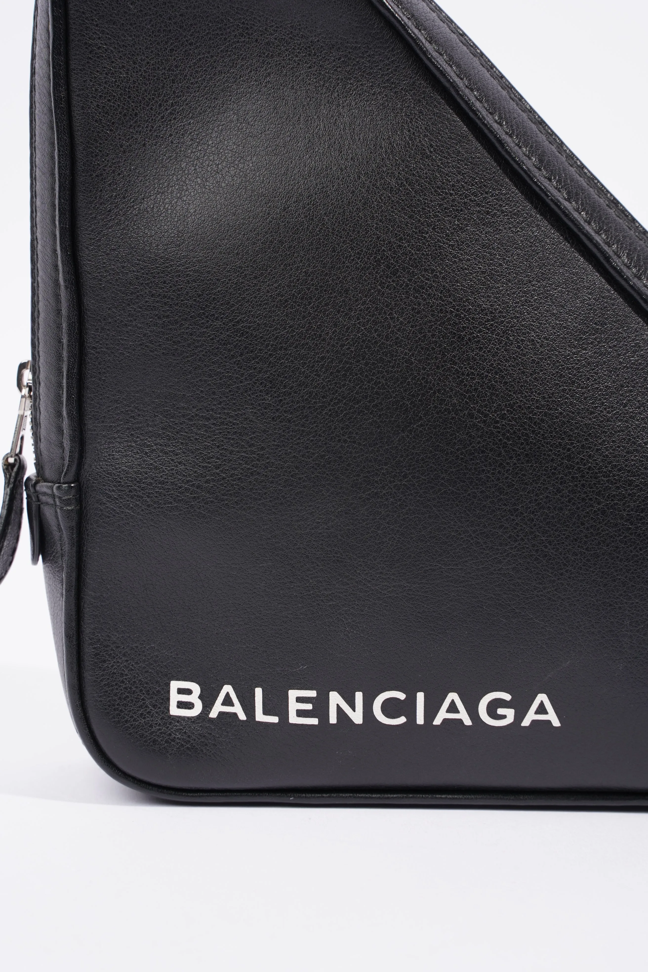 Balenciaga Triangle Pouch Black Leather Medium