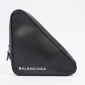 Balenciaga Triangle Pouch Black Leather Medium