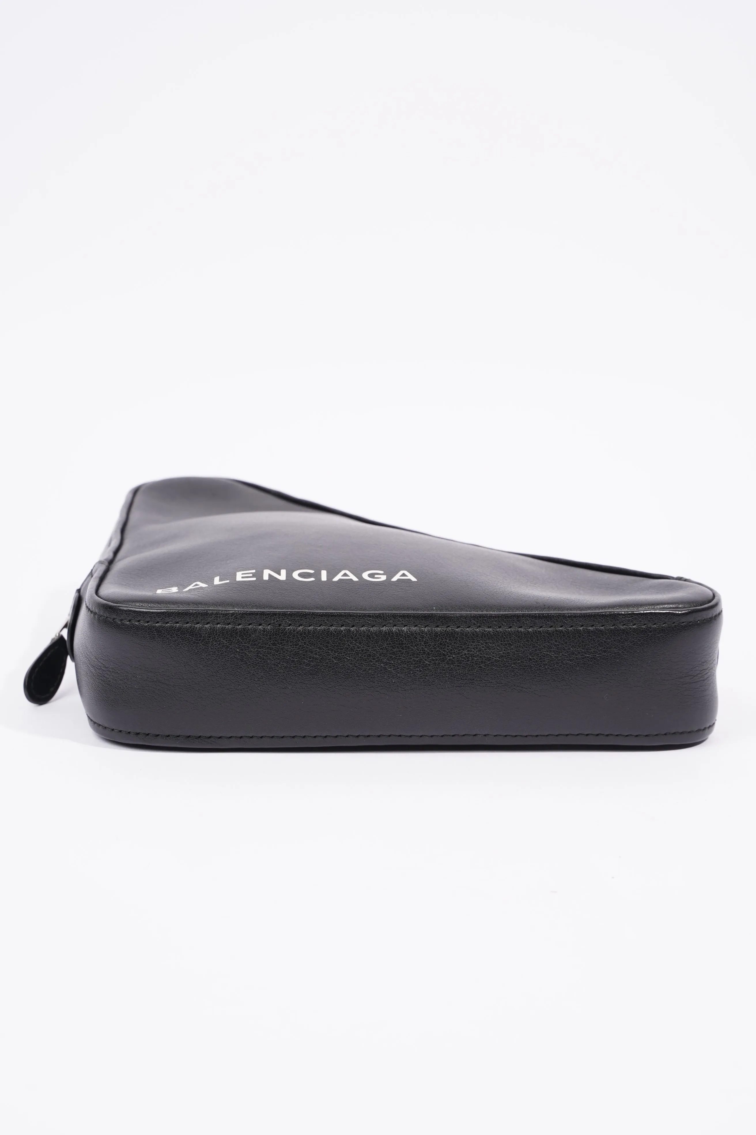 Balenciaga Triangle Pouch Black Leather Medium