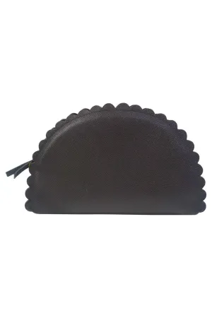 Black Italian Alpina Leather Annie Taco Clutch