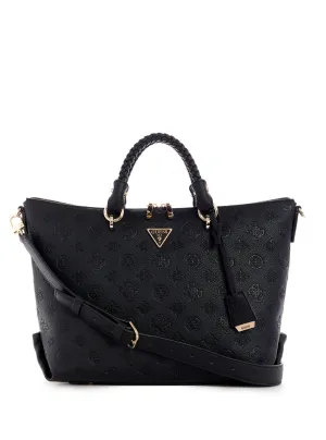 Black Logo Helaina Soho Satchel Bag