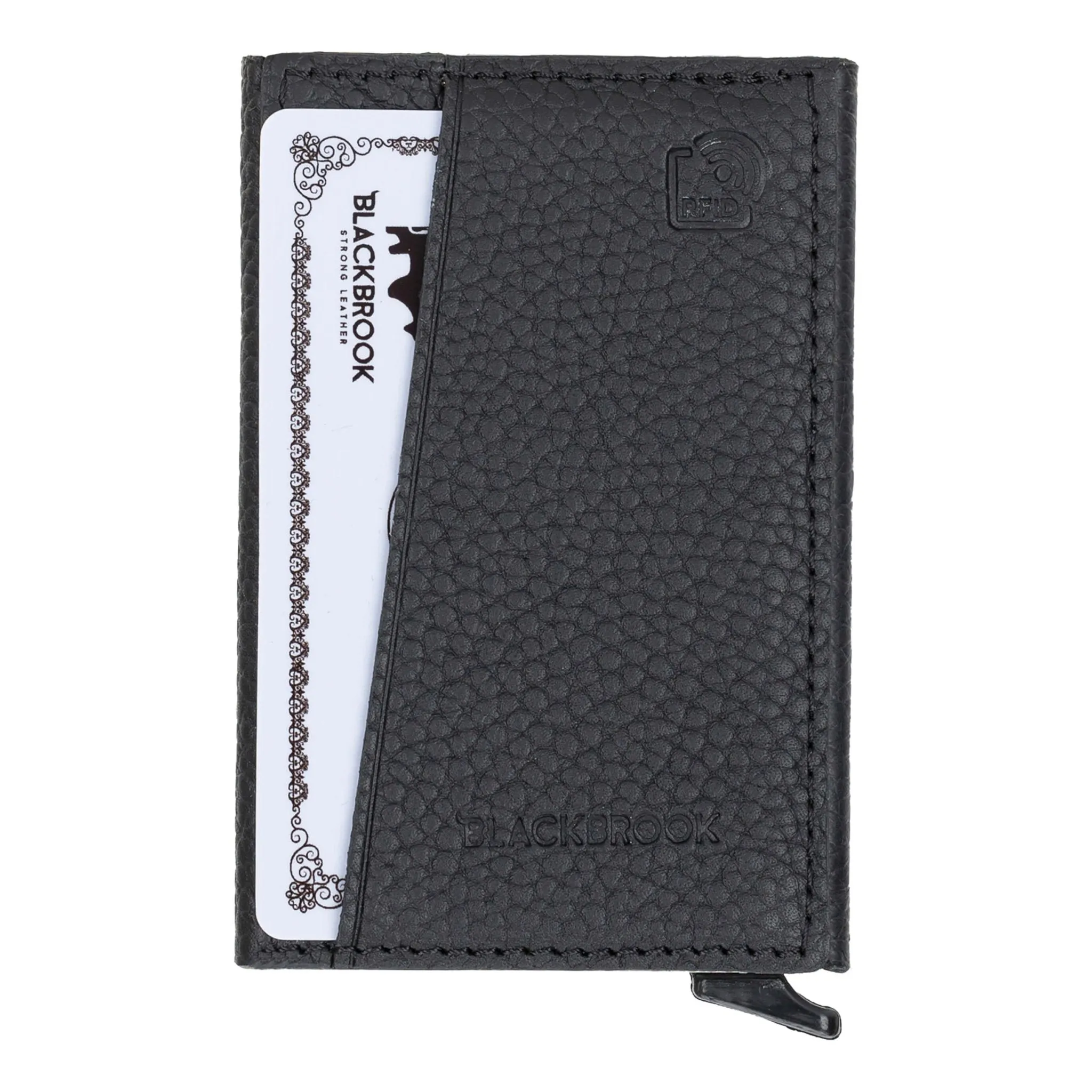 Bond Slim Card Holder Wallet with RFID, Pebble Black