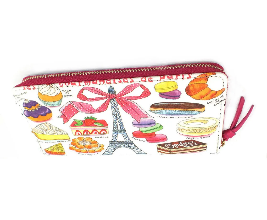 Bright Eiffel Tower Dessert Vegan Bi-Fold Fashion Wallet