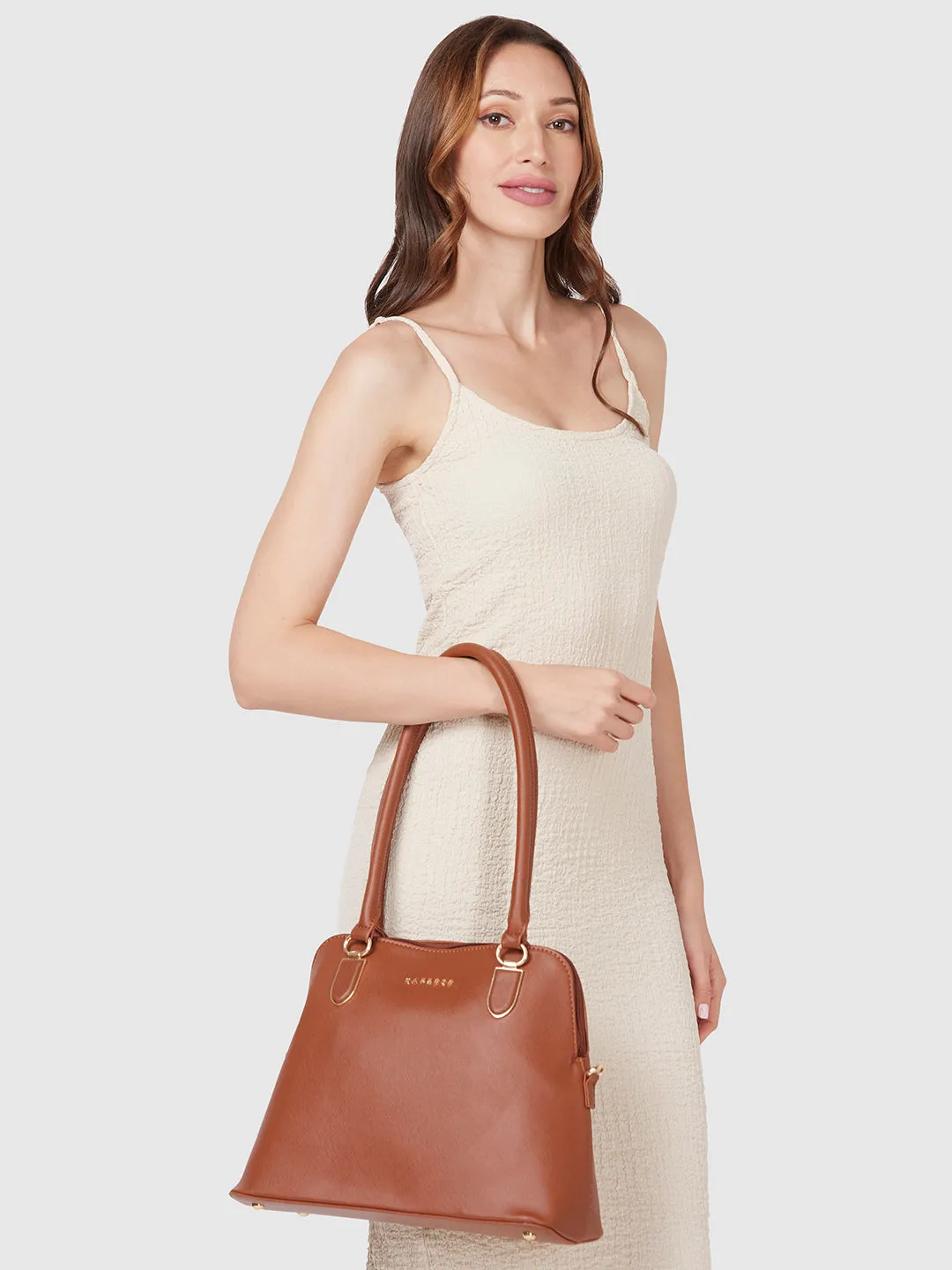 Caprese Demi Satchel Medium Tan