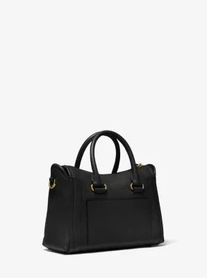 Carine Small Studded Pebbled Leather Satchel