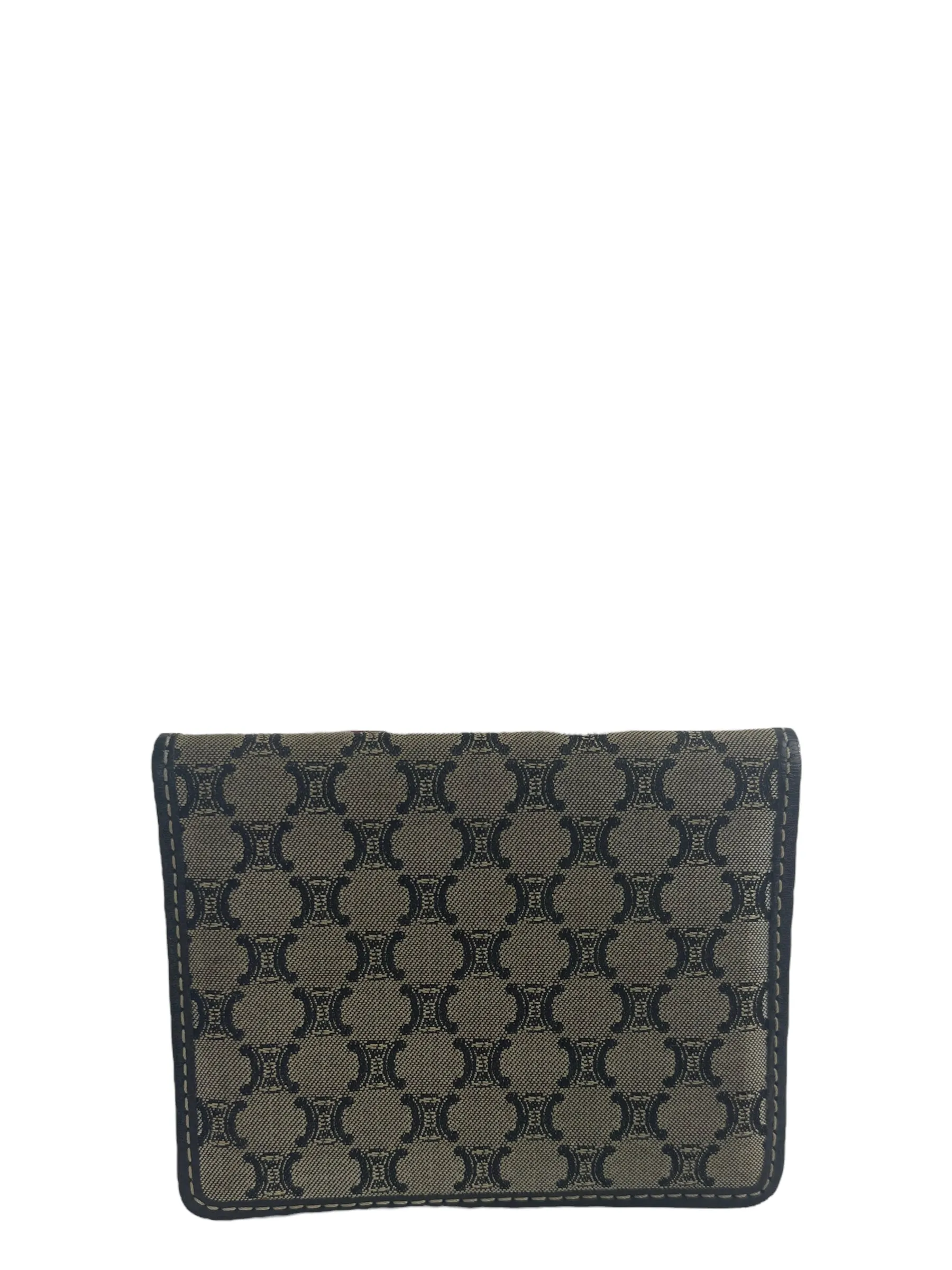 Celine Vintage Navy Monogram Canvas Cardholder