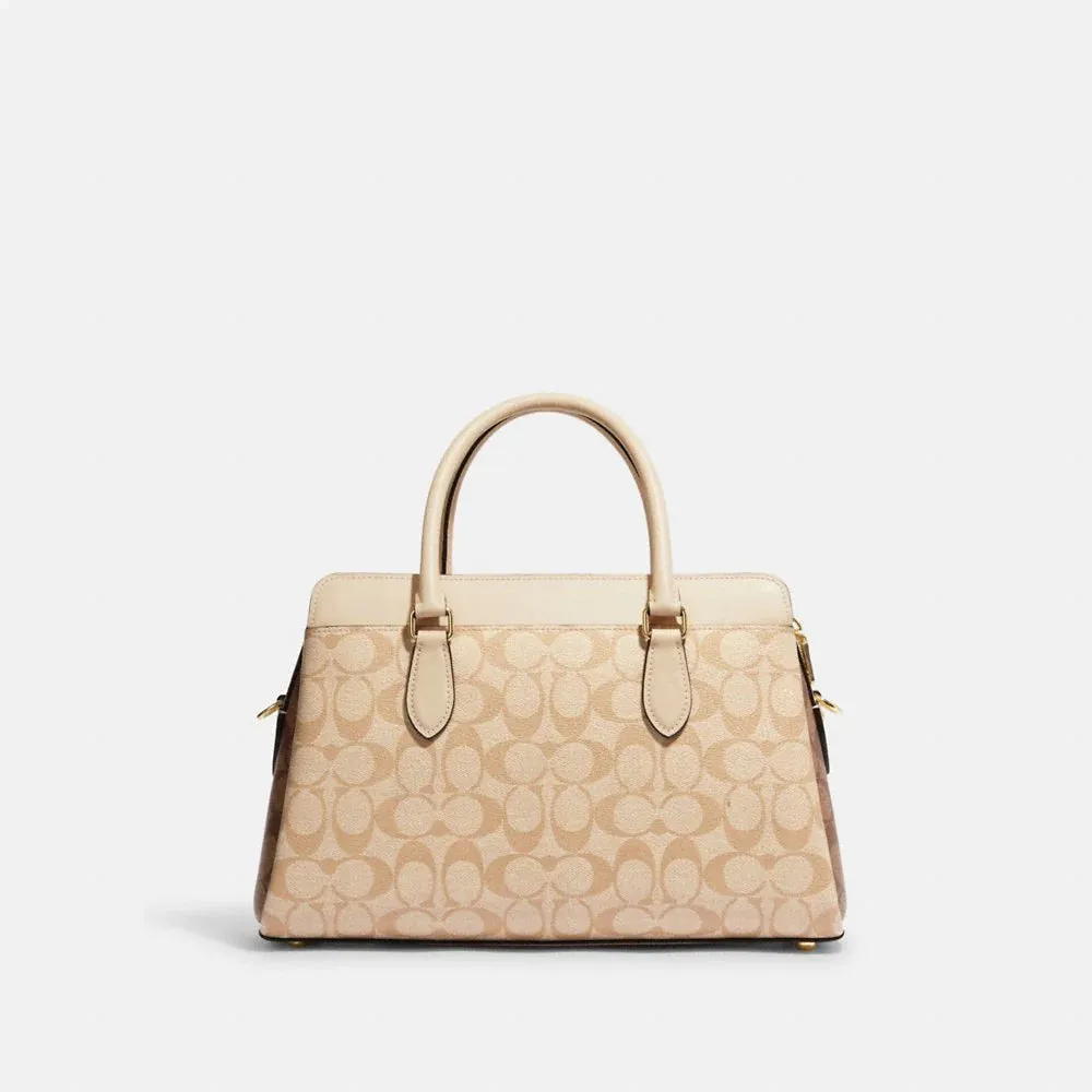 Coach Darcie Carryall in Blocked Signature Canvas Light Khaki Multi