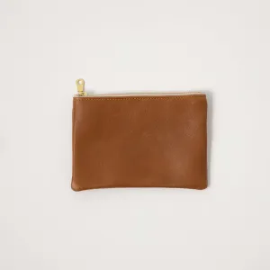 Cognac Cypress Small Zip Pouch