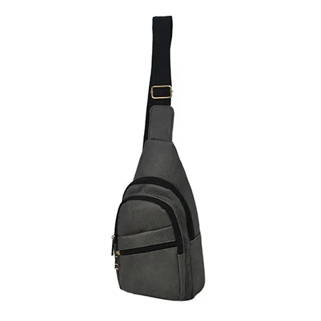 Dark Gray NGIL Faux Leather Sling Bag