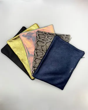 Large Leather Zip Pouches