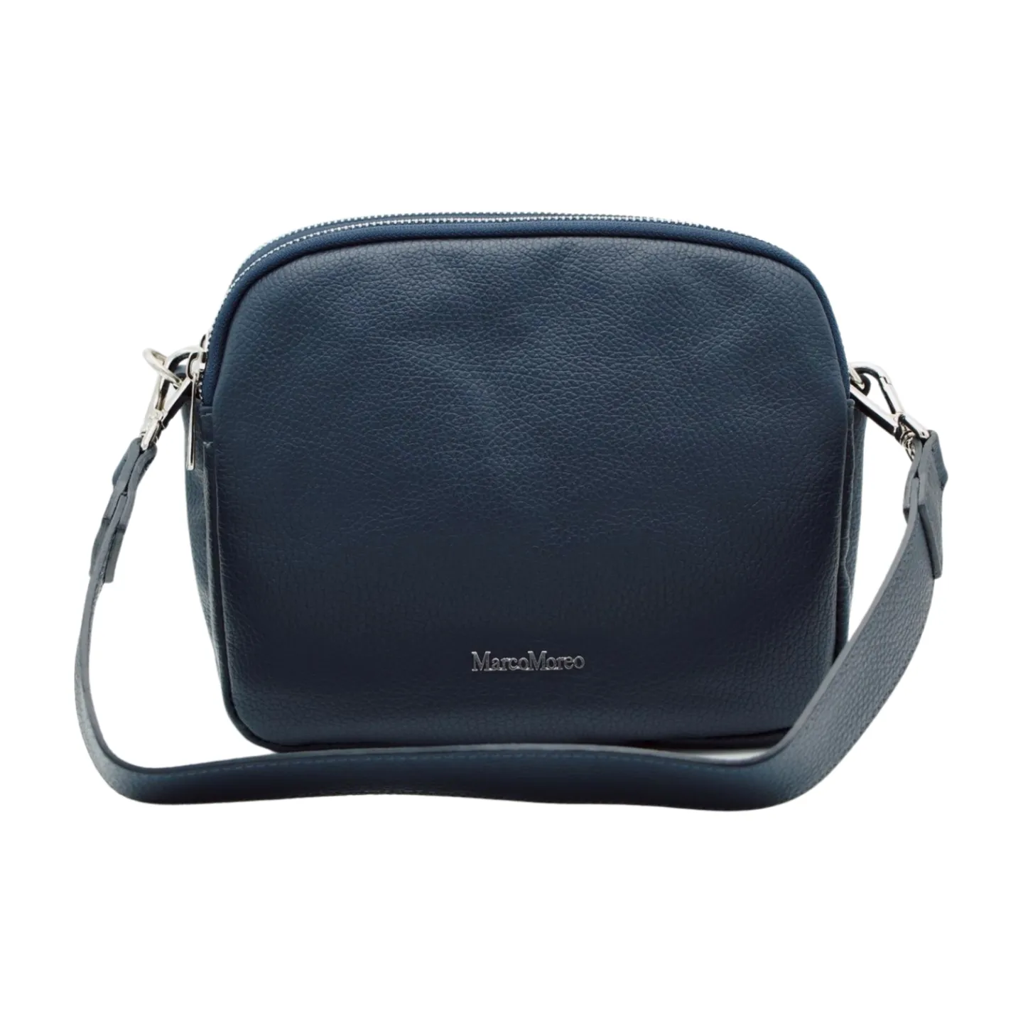 MARCO MOREO  1768 Navy Double Zip  Crossbody Bag