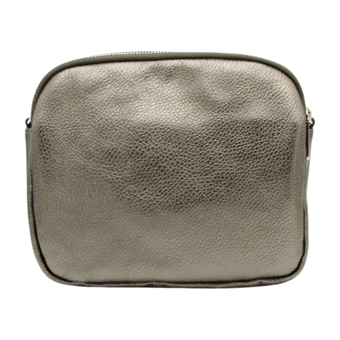 MARCO MOREO 1768 Pewter Double Zip Crossbody Bag