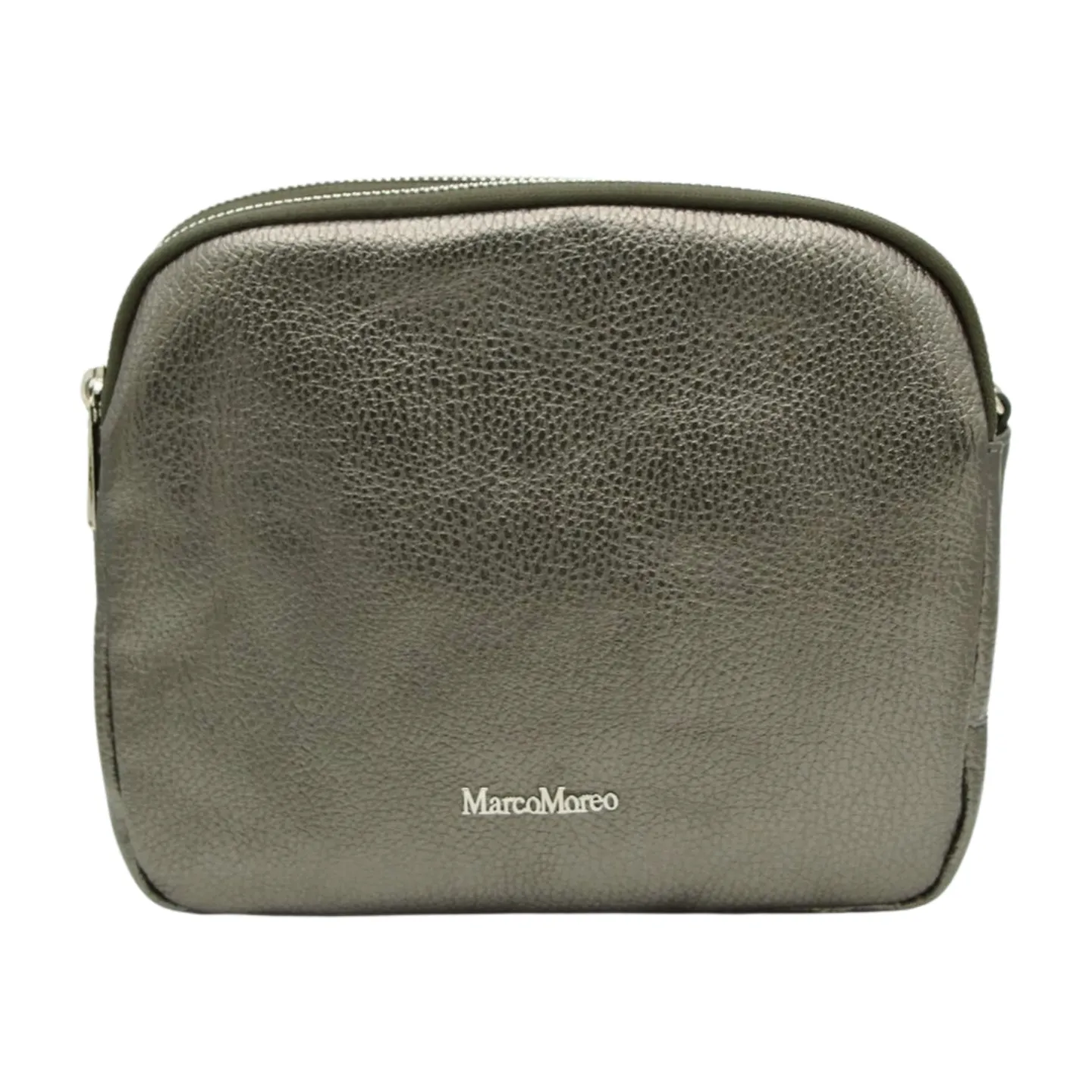 MARCO MOREO 1768 Pewter Double Zip Crossbody Bag