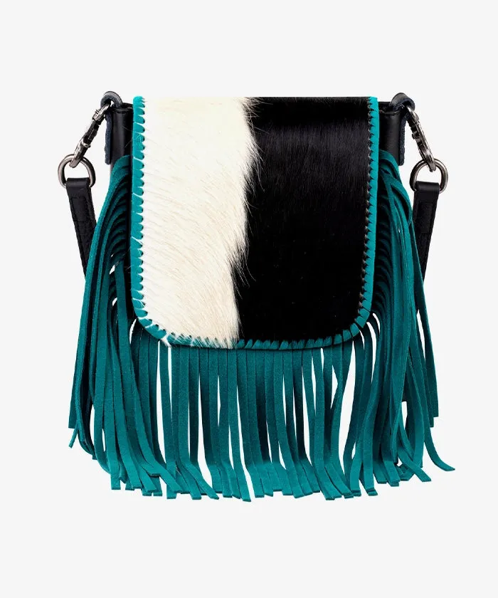 Montana West Genuine Leather Hair-On Fringe Crossbody Bag