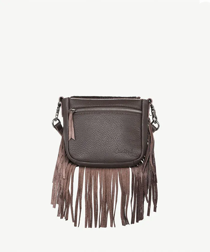 Montana West Genuine Leather Hair-On Fringe Crossbody Bag