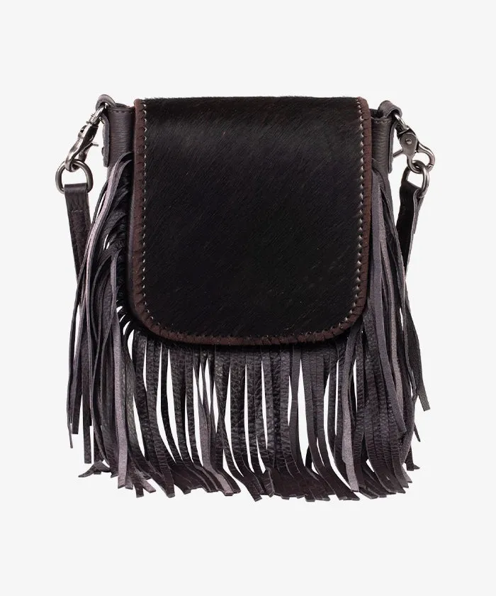 Montana West Genuine Leather Hair-On Fringe Crossbody Bag