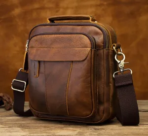 MRoyale™ Men's Leather 8" Crossbody Sling Messenger Chest Satchel Tablet Bag