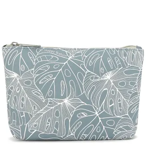 Pouch Gusset Medium Monstera Lines Grey