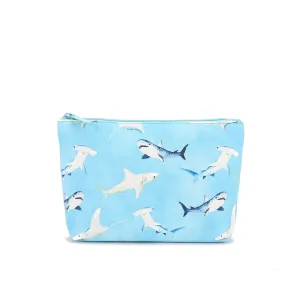 Pouch Gusset Small Happy Sharks Blue